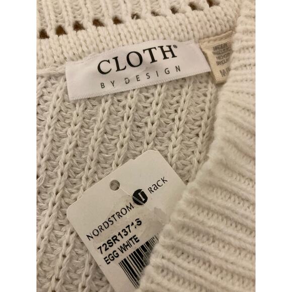 Cloth by Design Women's Button Front Tunic Cardigan Sweater Medium Egg White NWT - Picture 4 of 7